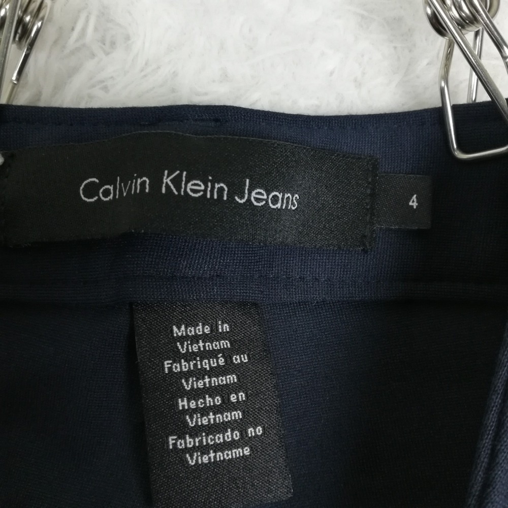Calvin Klein Womens Pants Straight Leg Navy Blue Mid Rise Stretch 4 - Picture 6 of 10